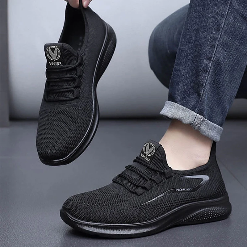 Men Sports Sneakers Mesh Slip On Lightweight Running Shoes Non Slip Outdoor Walking Shoe Training Breathable Comfortable Summer