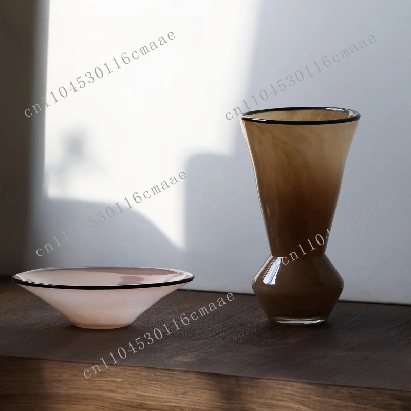 T glass vase ornament living room flower arrangement retro creative hydroponic utensils exquisite large diameter flower utensils