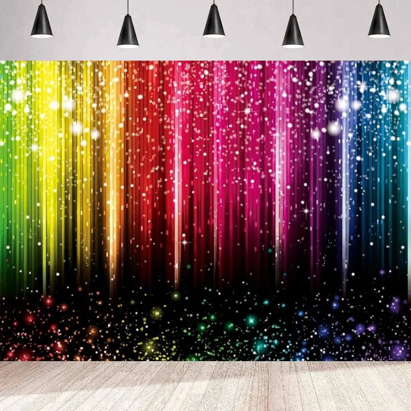 

Neon Photo Photography Backdrop Colorful Glitter Music Dance Prom Adult Birthday Background Party Backdrop Wall Banner Poster