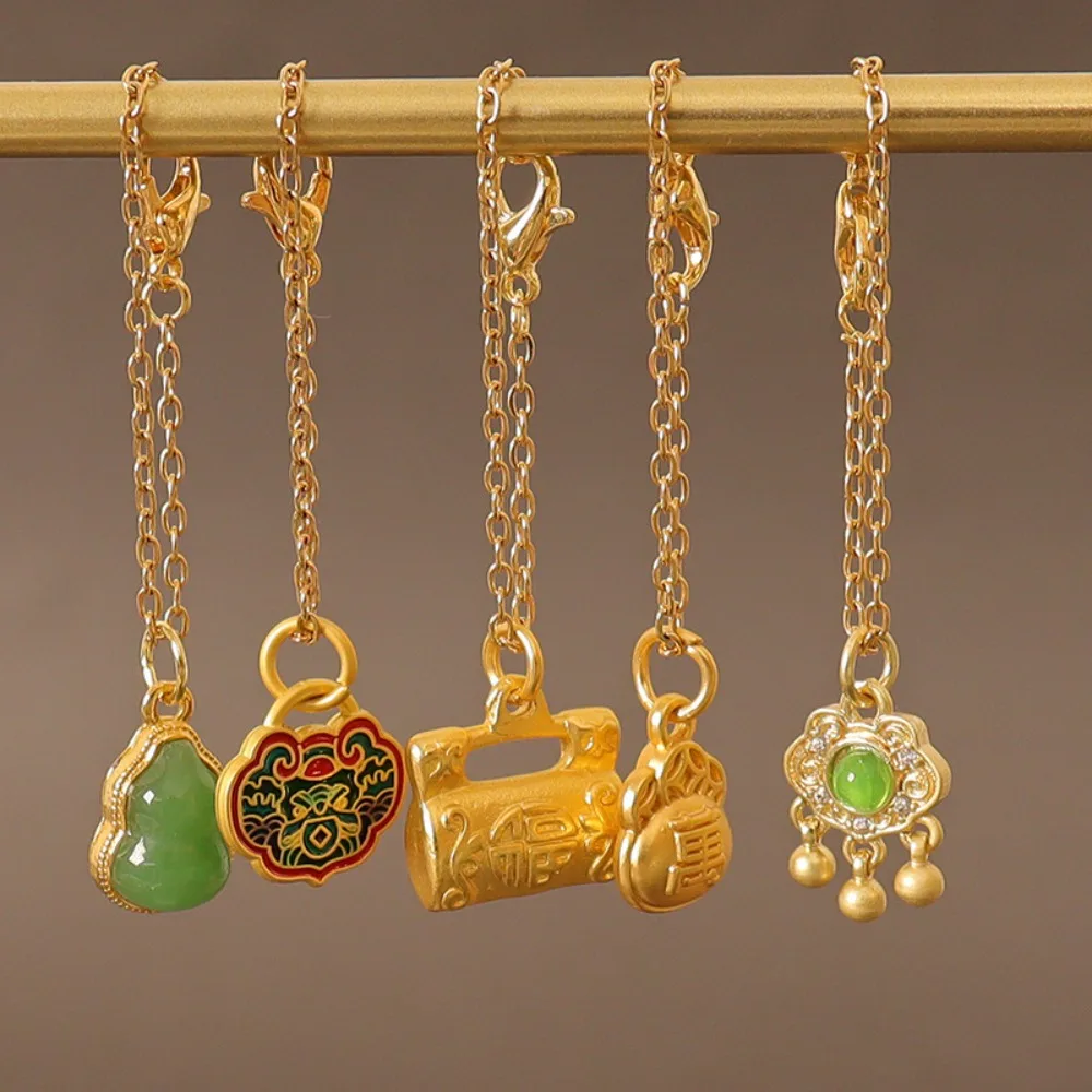 1/6 Miniatuur Simulatie Ketting Aankleden Zegen Mini BJD Jade Gesp Ketting Chinese Schoonheid DIY Mini Jade Kalebas Ketting