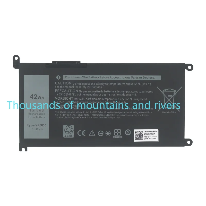 

YRDD6 Аккумулятор для ноутбука Dell Vostro 3491 3591 3490 3590 3501 Inspiron 5481 5482 5485 5491 5591 5485 5585 5480 11,4 В