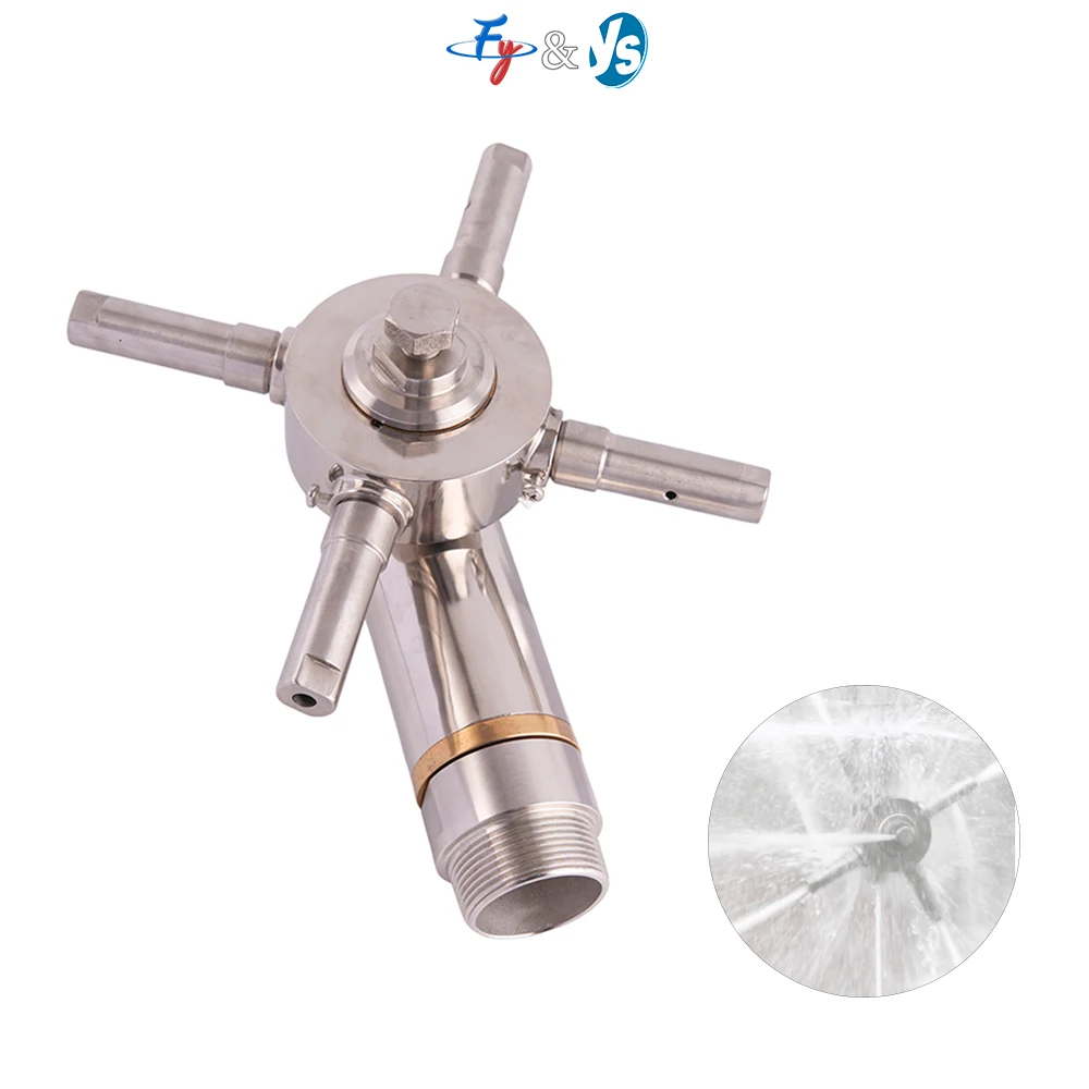 Multi-Purpose 304 Stainless Steel Rotary Nozzle – 360° Automatic Rotation, for Bottle/Can/Tank Inner Wall Cleaning