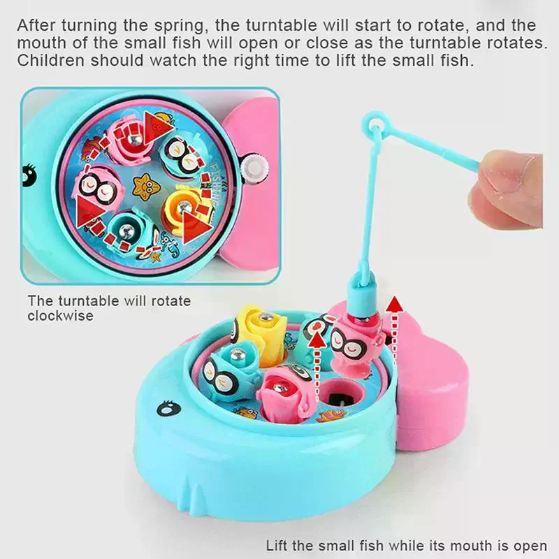 Mini Magnetic Rotating Fishing Toy With Cute Cartoon Design And Gachapon Function Perfect For Kids Family Play Gifts