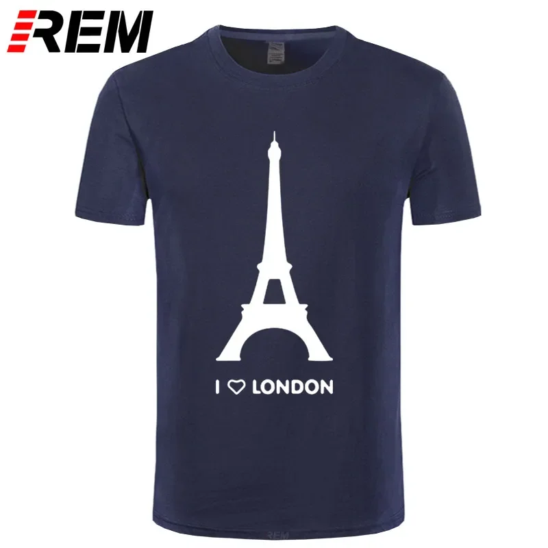 tee I Love London T shirt Eiffel Tower Funny Design Fashion Tshirt Homme Cotton Soft Hipster Camiseta Size