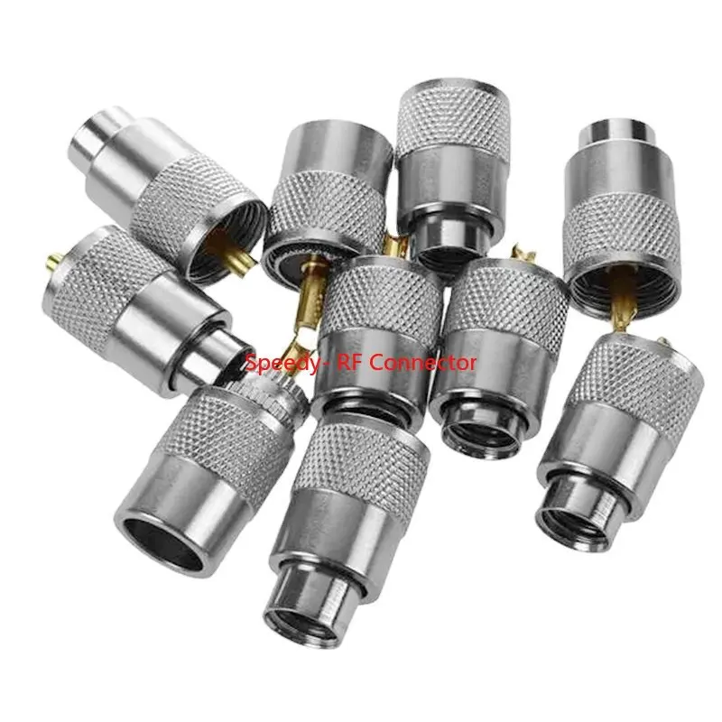 2Pcs SL16 UHF PL259 Male Plug Connector PL-259 UHF male Solder for RG58 RG142 LMR195 RG400 Cable Coaxial Adapter Fast Delivery