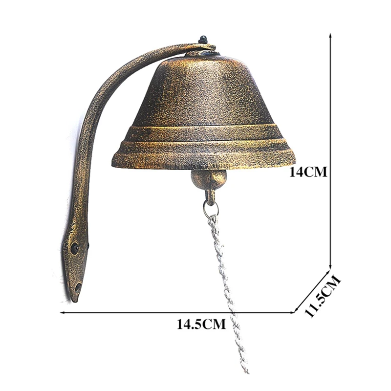Dinner Bell Iron Doorbell Design Doorbell For Outside Or Inside Vintage Garden Knocker Rustic Welcome Entrance Wall Bell