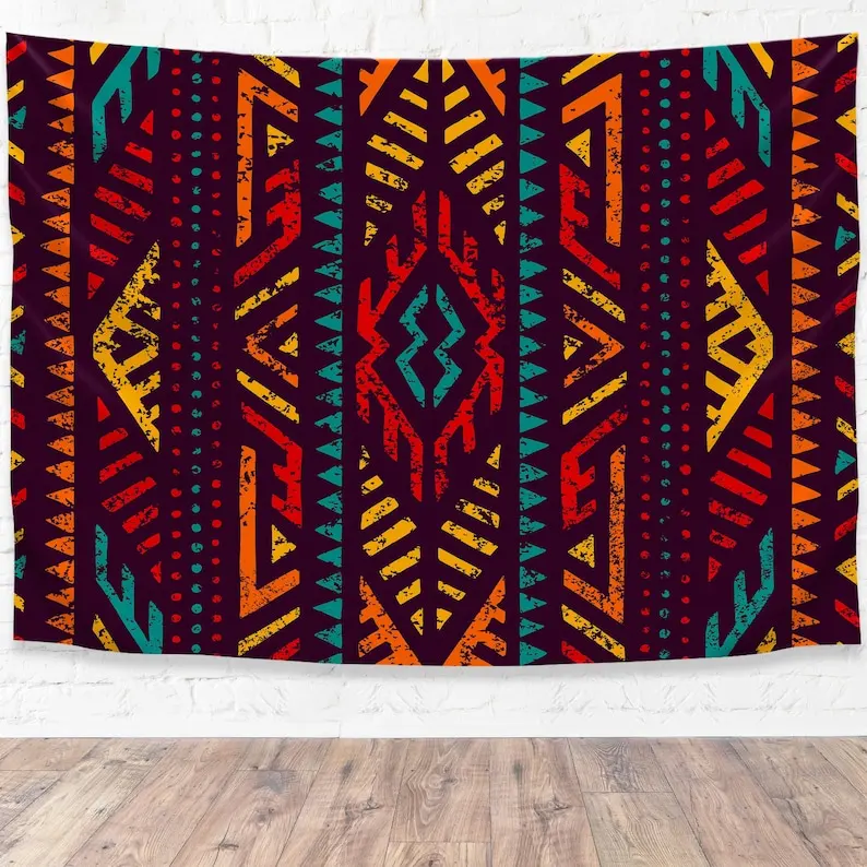 Pro-Graphx Tapestry Abstract Diamond Boho Wall Hanging Design Large Landscape for Living Room, Bedroom, Dorm