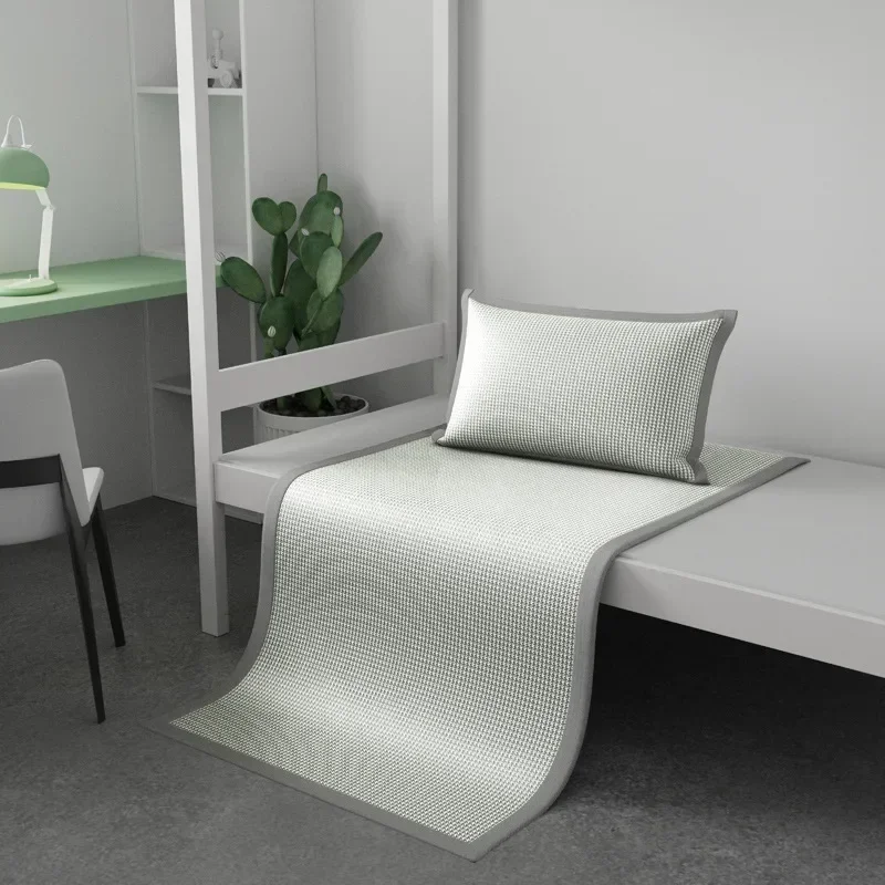 Jacquard Ice Silk Sleeping Mat Summer Cooling Pad for Student Dormitory Bedroom Bed Nonwoven Surface Without Pillowcase