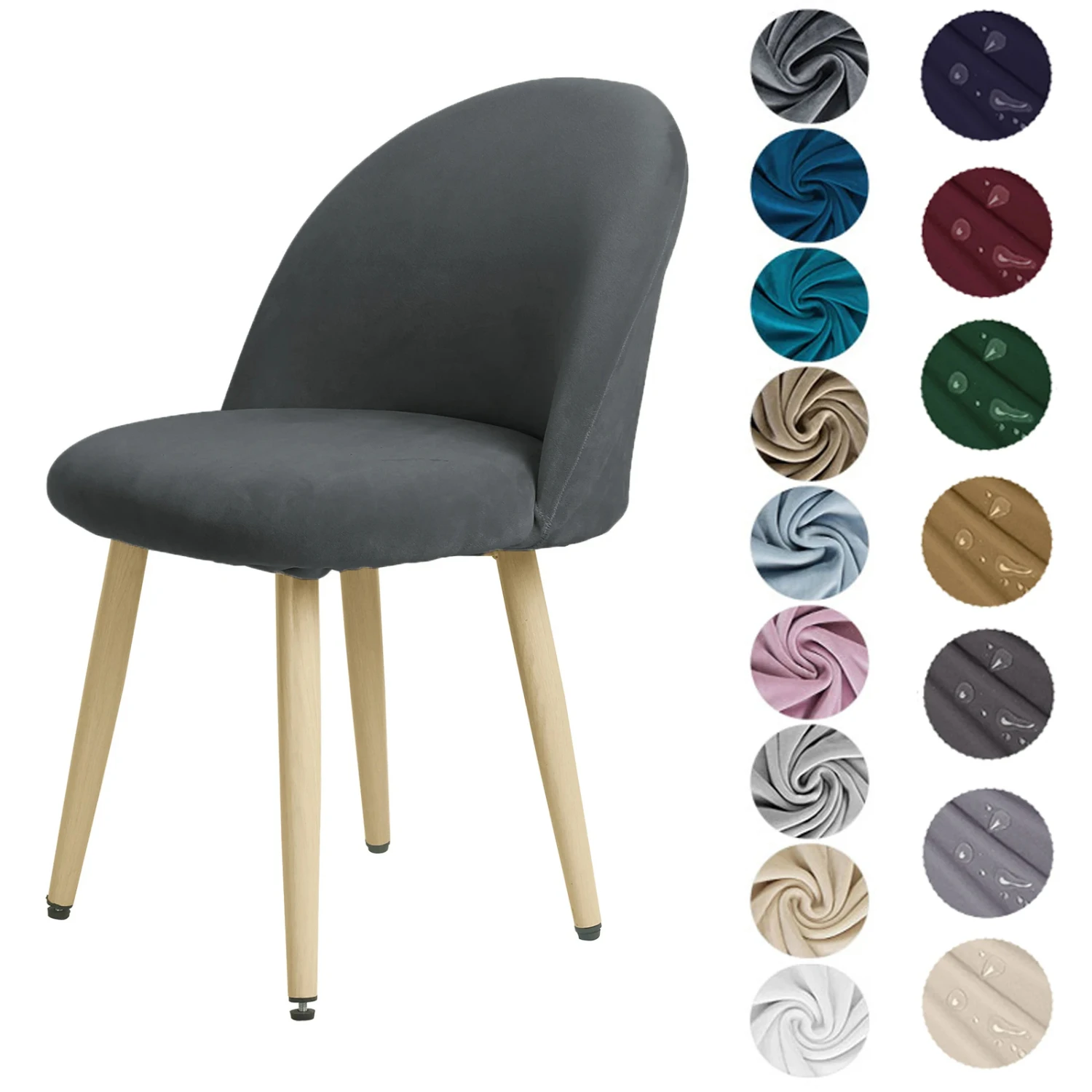 Soft Waterproof Small Size Dining Seat Covers Duck Billed Chair Cover for Banquet Events Short Back Chair Cover White chair