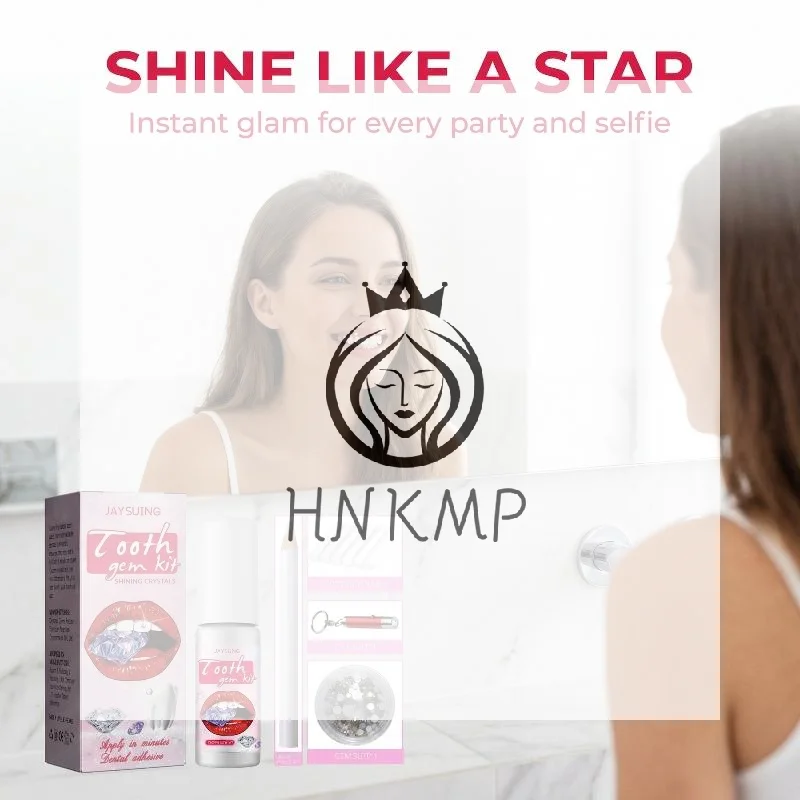 Tooth Gem Kit Diy Application Easy Removable White Beauty  Teeth Decoration Set For Home And Salon Party Look