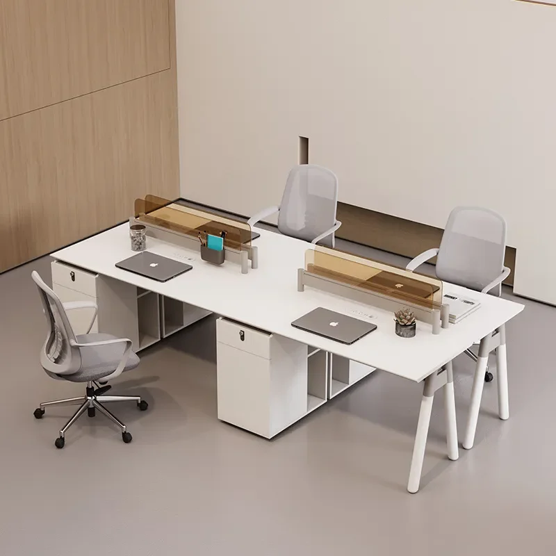 Double Office Desk for 2 Person Side by Side Workstation with Storage Modern Computer Table for Home Office