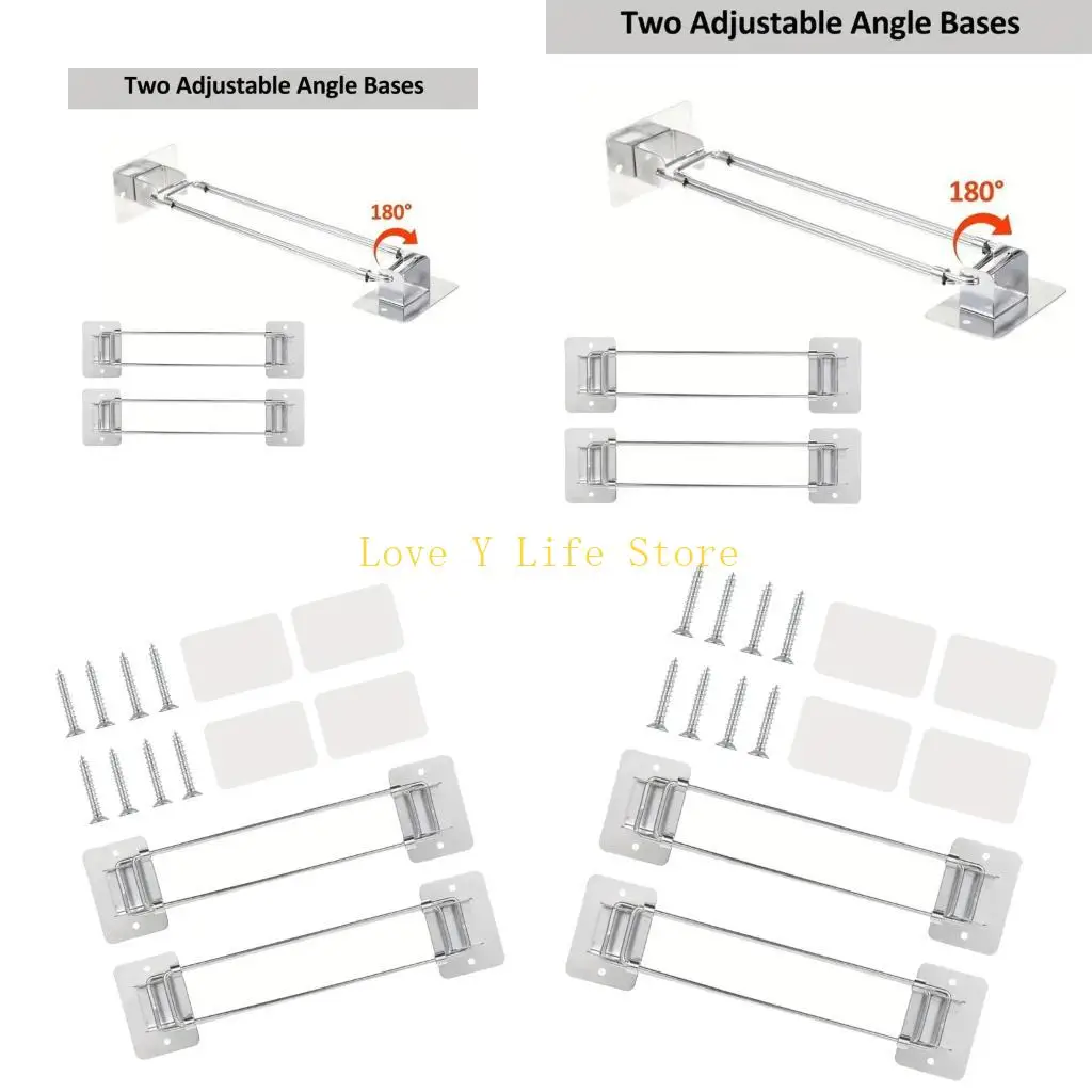 

L74C Stainless steels Shower Storage Rod Adjustable Bathroom Shelf Space Saving
