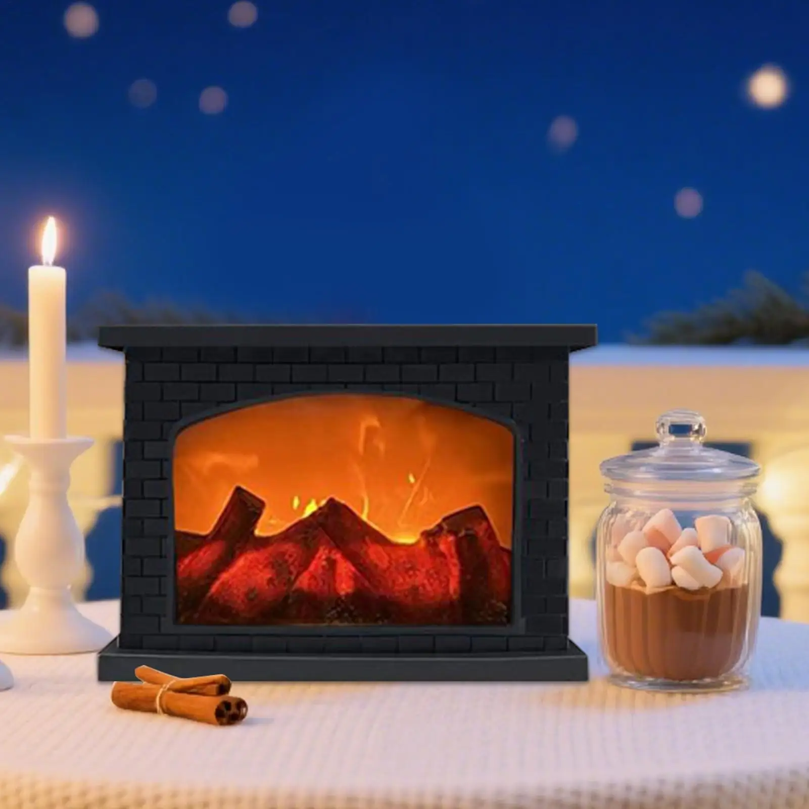 Fireplace Decorative Lanterns Battery Operated LED Fire Lamp Battery Operated Decorative USB Charging Flameless Lantern For