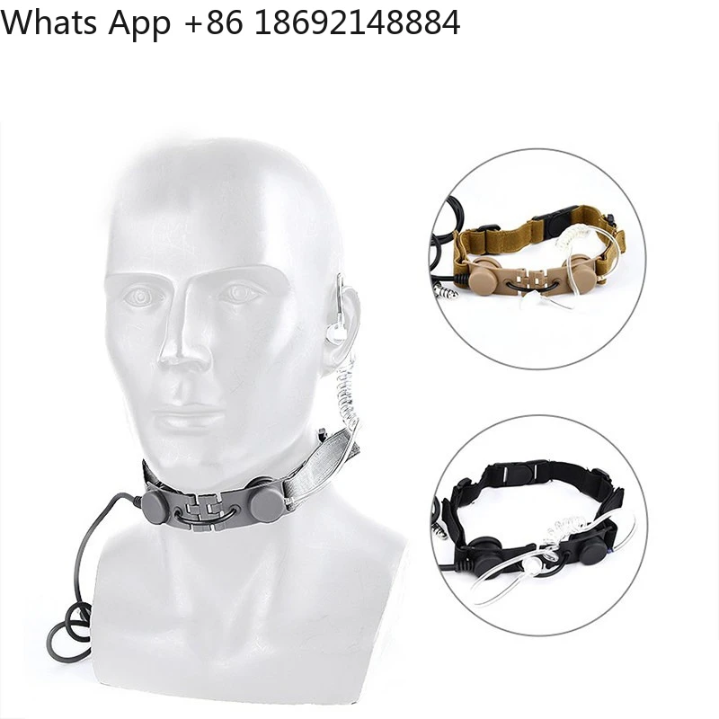 Tactical Throat Headset Communication Unilateral Vibration Air Duct Vacuum Earplugs
