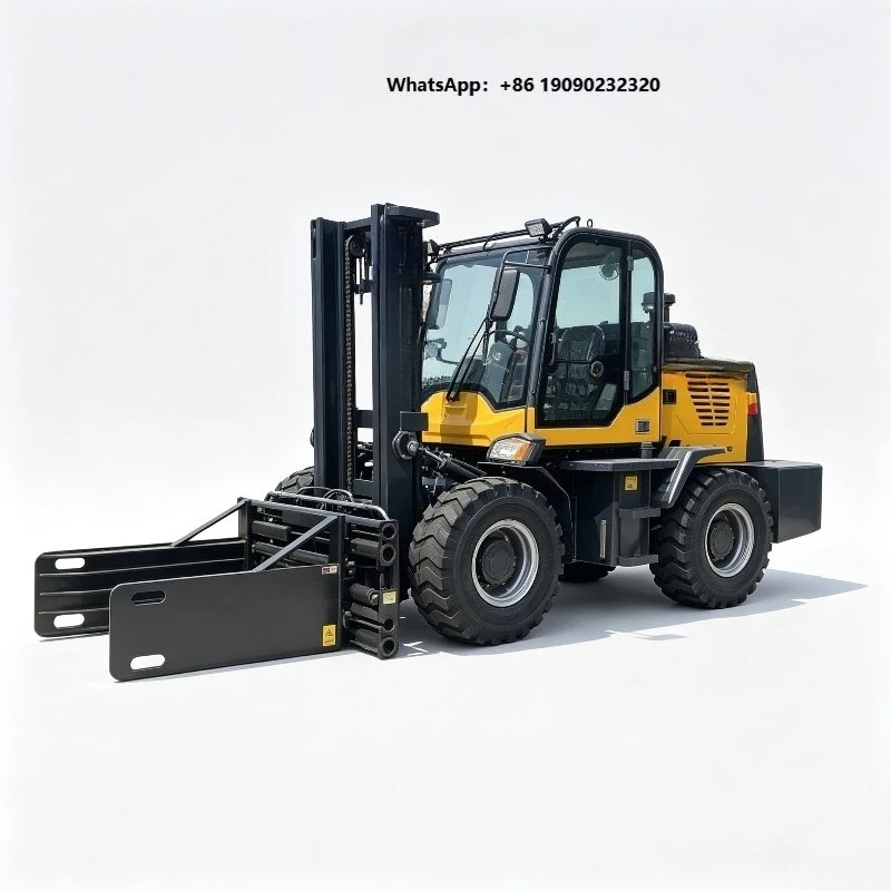 Articulated All Terrain Forklift 4x4 3 Ton 5 Ton Off Road Rough Terrain Heavy Duty Lift Truck Multi Function Attachments  Y002
