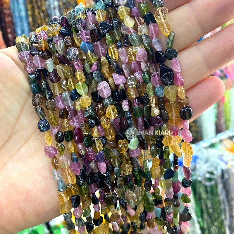 4-6mm Irregular Raw Gem Natural Stone Smoky Quartz Loose Spacer Beads for Jewelry Making Diy Bracelets Charms Accessories 15'' view 6