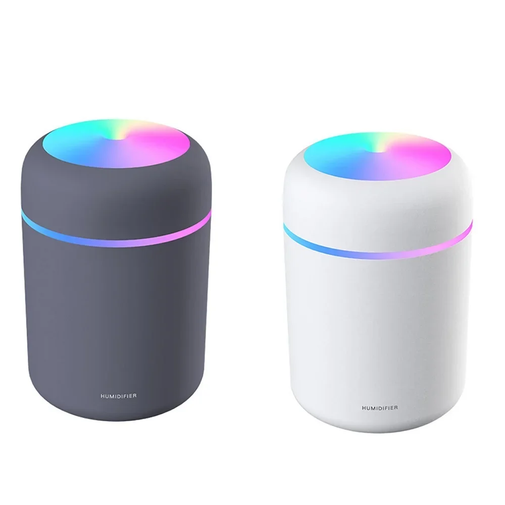 300ml USB Ultrasonic Aroma Essential Oil Diffuser - Mini Cool Mist Maker & Air Purifier with Romantic Soft Light Perfume oil