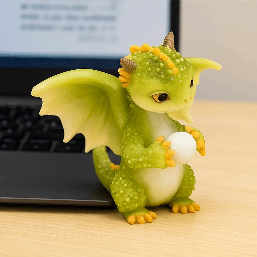 

Handicraft Mini Cute Dragon Ornament Waterproof Statue Dragon Resin Sculpture Ornament Collectible Dinosaur Models Home Bedroom