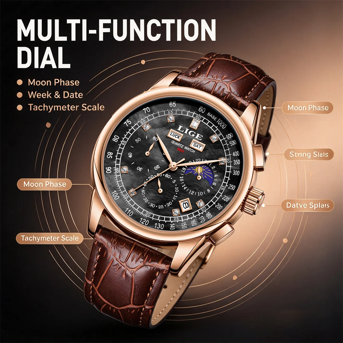 LIGE Men's Watches Top Brand Luxury Men WristWatch For Men Leather Quartz Watch Sports Waterproof Male Clock Relogio Masculino