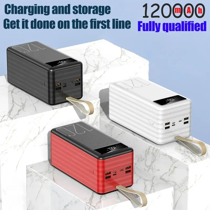 120000mAh Power Bank 120W Super Fast Charging PD 20W Portable External Battery LED Powerbank for IPhone Samsung Huawei Xiaomi