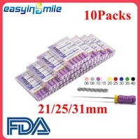 Easyinsmile Dental K limas endodoncia lima de conducto radicular de acero inoxidable # 6 # 8 # 10 # 15 # 20 # 25 # 30 # 15-40 # 45-80 Durable 21/25/31MM