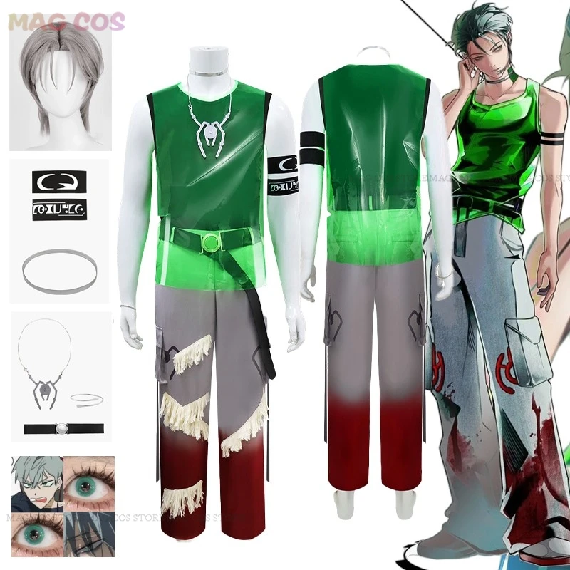 Anime Alien Stage Cosplay Till Costume Blink Gone Suit Top Pants Props Tattoo Choker Necklace Wigs Set For Halloween Customized