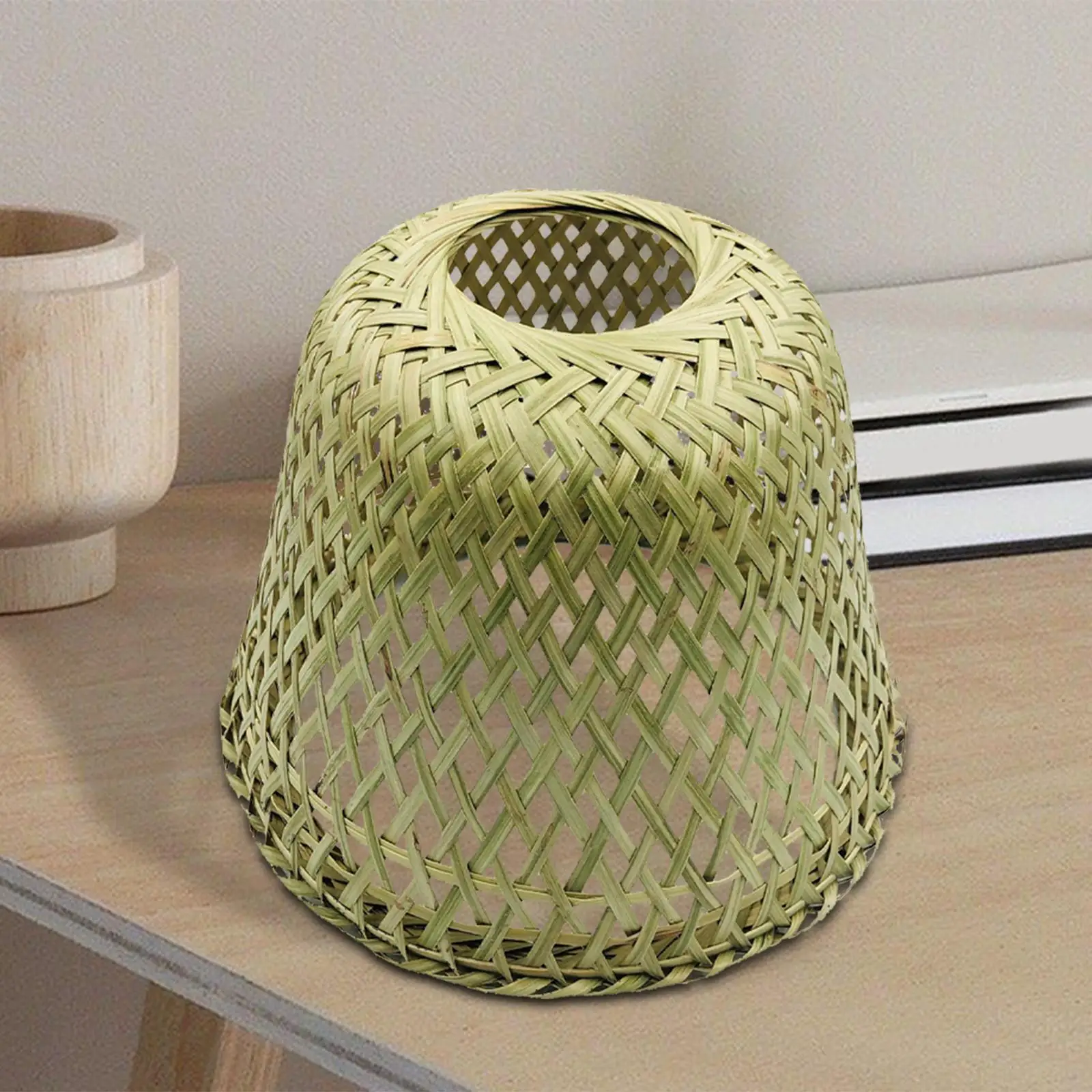 Bamboo Lamp Shade Dining Room Kitchen Teahouse Handwoven Lamp Shade Cover Dustproof Pendant Light Cover Bamboo Chandelier Cover