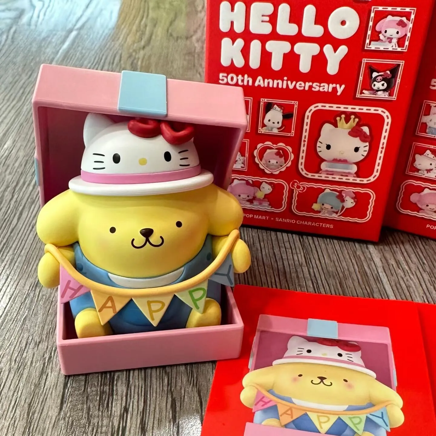 Caixa cega de personagens sanrio originais, hellokitty, série 50 ° aniversário, brinquedos, figura de anime, caixa misteriosa, decoração, presente de natal