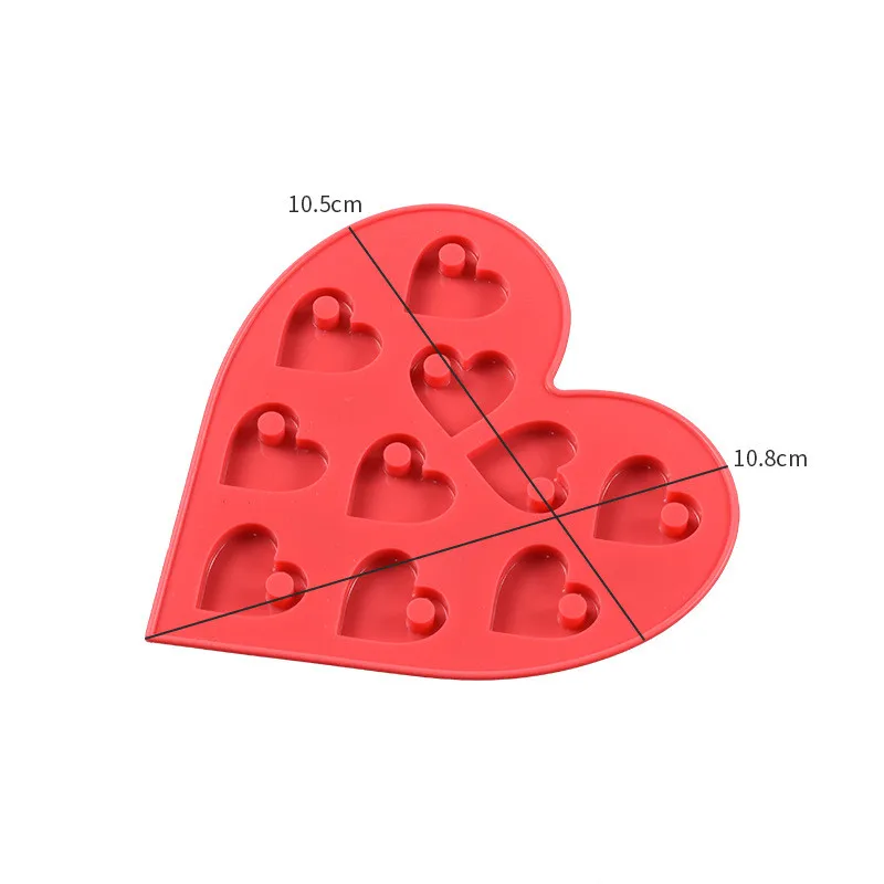 DIY Pendant Crystal Epoxy Resin Mold Heart Shaped Earrings With Holes Love Valentine's Day Chocolate Silicone Mold