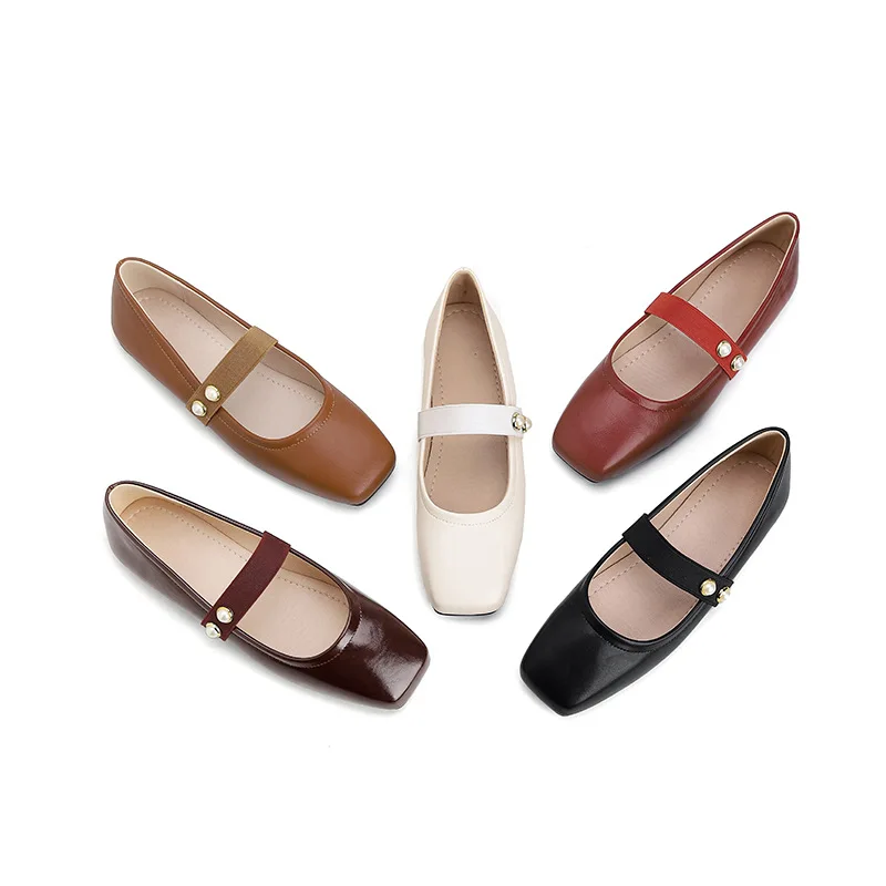 

Women's French Vintage Square Toe Mary Jane Flats - Fairycore Aesthetic Soft Sole Comfort Designer Dressy Shoes for Dresses