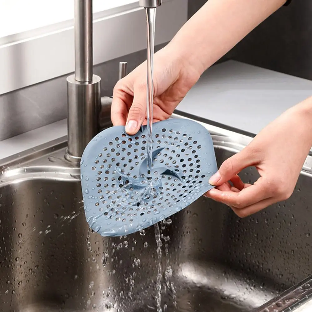 Anti-blocking Hair Kitchen Sink Filter Lightweight Stain Resistant Sink Strainer TPR with Suction Cup Floor Drain Mat Kitchen