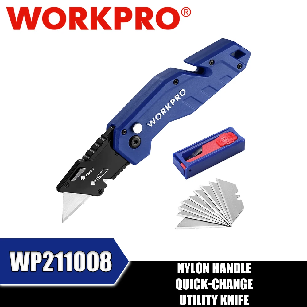 WORKPRO WP211008 WP211017 WP211018 Nylon Handle Quick-Change Utility Knife Folding Blade Knife Hand Tools Cutting