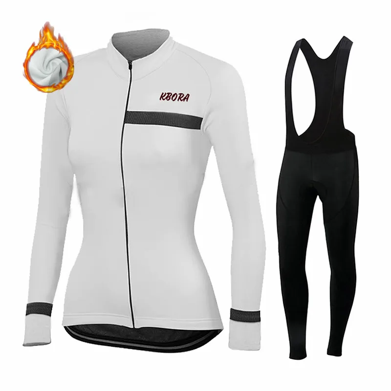 Women Winter Thermal Fleece Clothes 2025 Cycling Uniform Cycle Jersey Clothing Jerseys Pants Gel Bib MTB Jacket Suit Bike Outfit