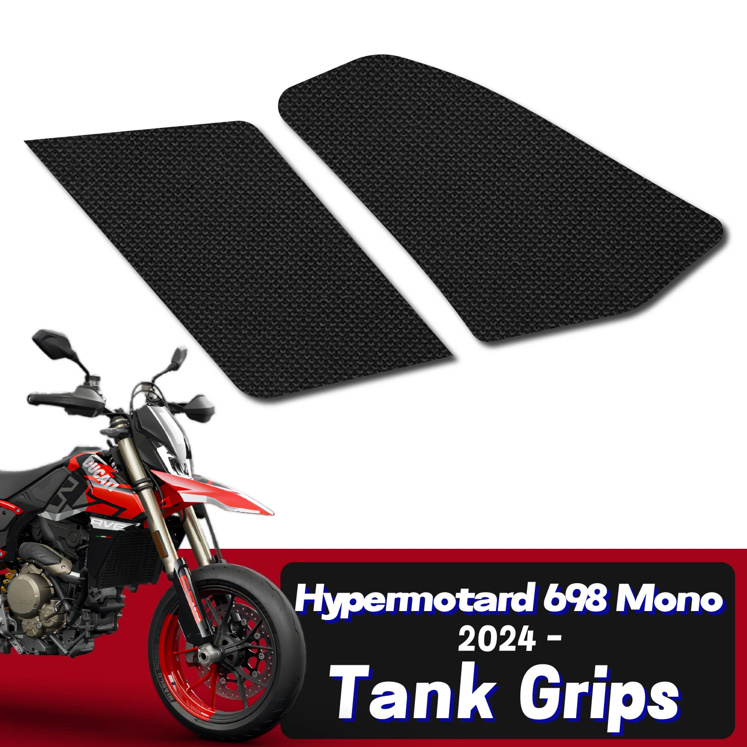 

For DUCATI Hypermotard 698 Mono 2024 Tank Grips Pads Silicone Rubber 2mm