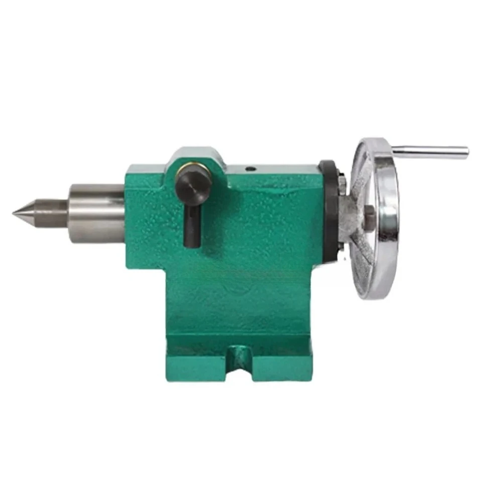 Lathe Tailstock Thimble Manual Hand Crank Tail Top Tailstock Assembly Movable Top Rotary Drill Chuck Four-axis