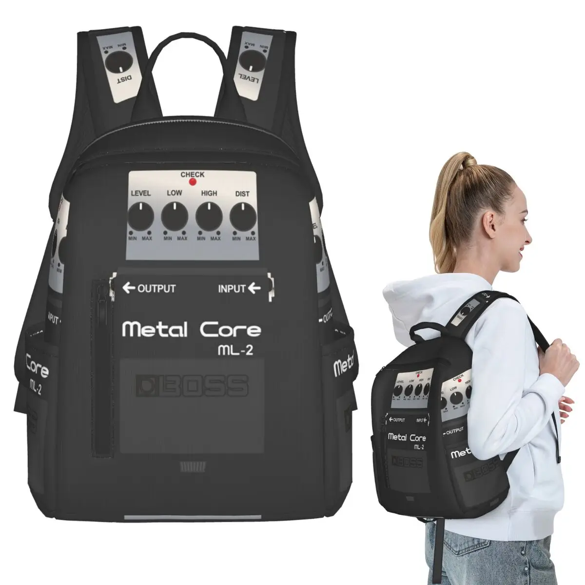 

Boss Overdrive Bluesbreaker Guitar Pedal Backpack Student BookBag Kids School Bag Computer Shoulder Bags Boys Girls