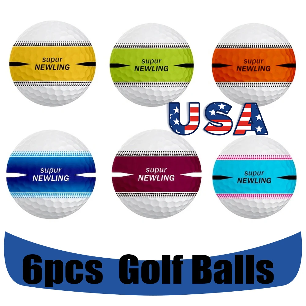 

Набор из 6 резиновых мячей для гольфа: для тренировок на тренажере, в помещении и на улице, для отработки ударов, повышения точности, прочные аксессуары для тренировок по гольфу