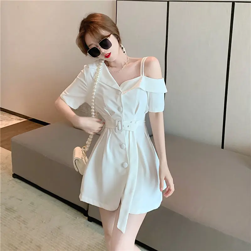 Dresses for Women 2024 Silk Clothes Formal Occasion Blazer Woman Dress Satin Chiffon Mini Short Sensual Sexy One-piece New In X