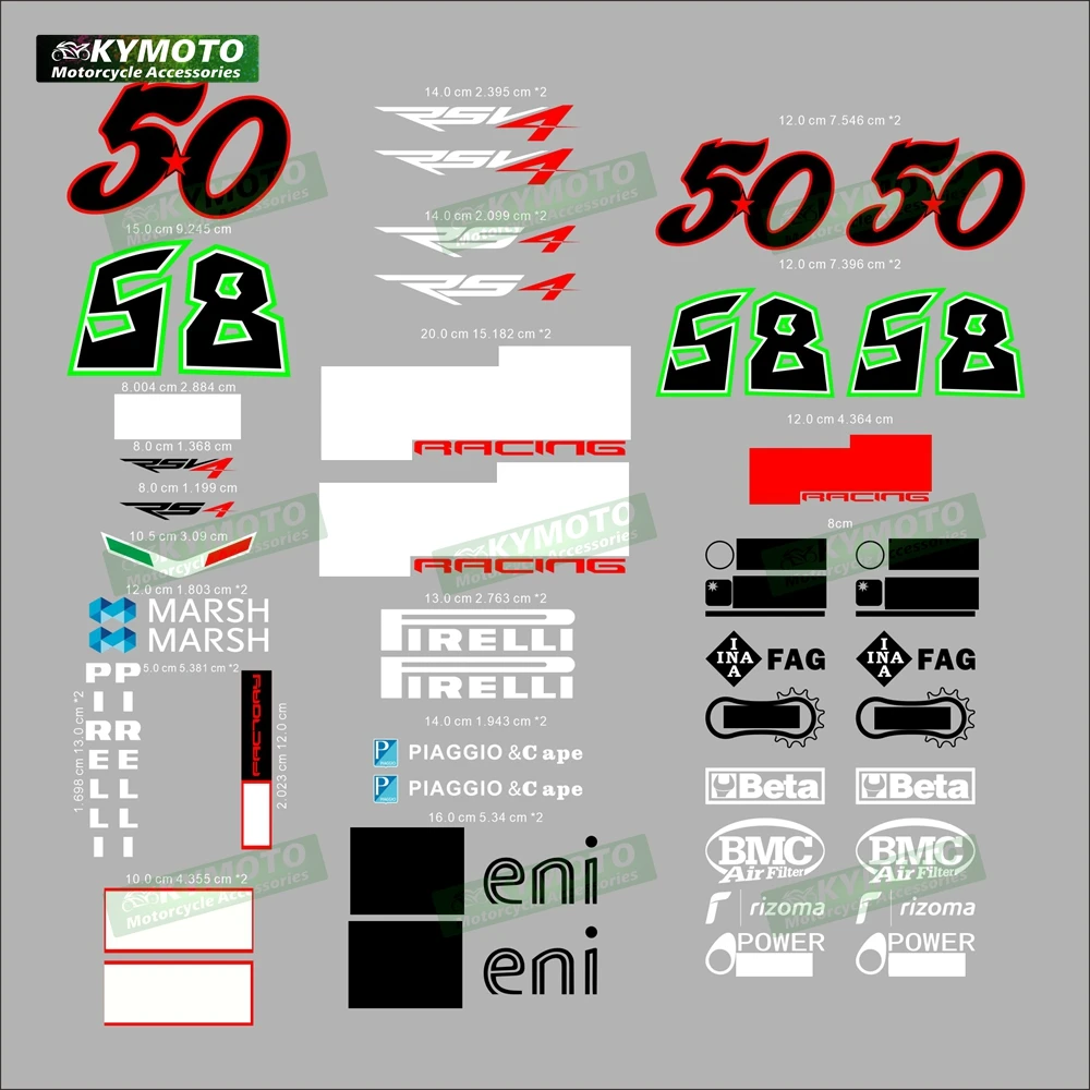 

for Aprilia RSV4 RS4 motorcycle sticker body racing decoration fuel tank engine logo fairing helmet windshield decal printing