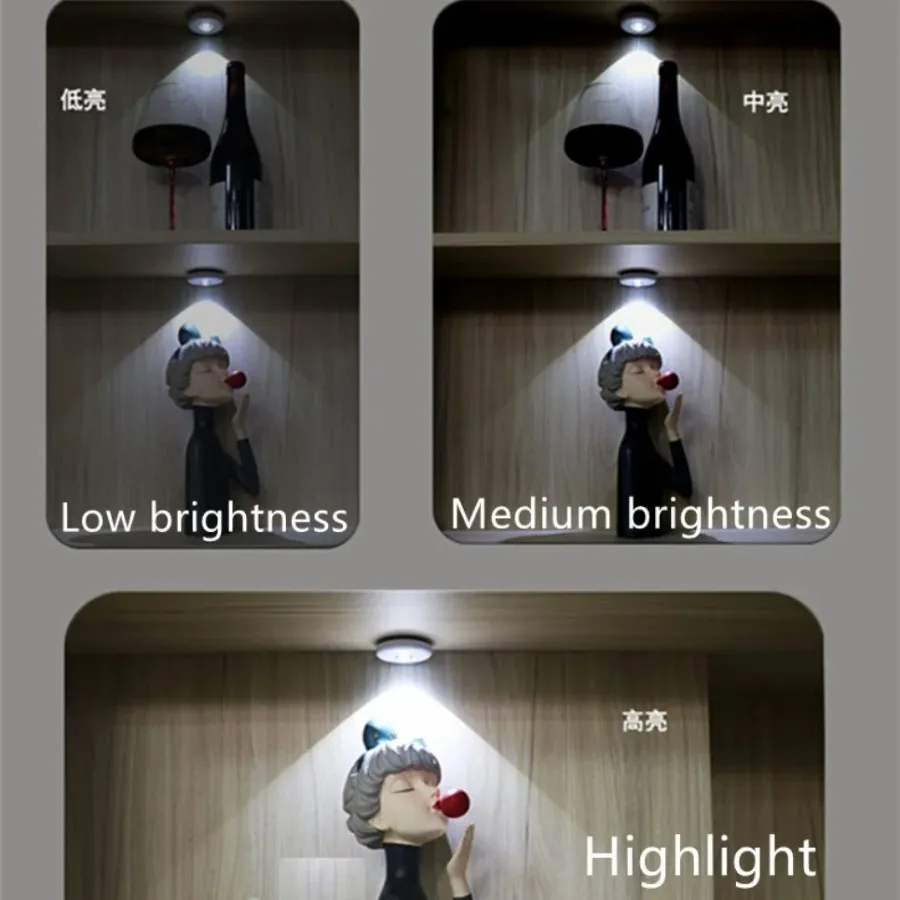 LED Super Bright Wireless Night Light with Remote Control Dimmable LED Under Cabinet Lights for Closets Kitchen Wardrobe Bedroom