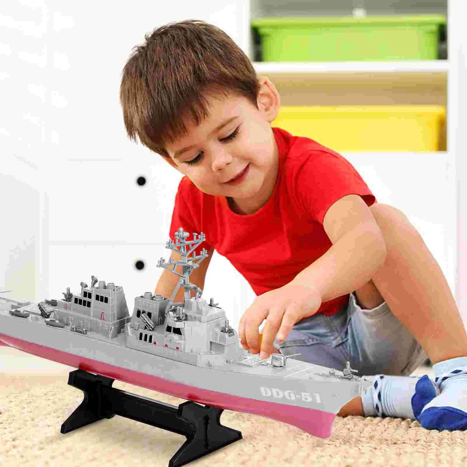 Destroyer Model Toys Kids Boys Bedroom Decoration Ship Aircraft Carrier Plastic for Child