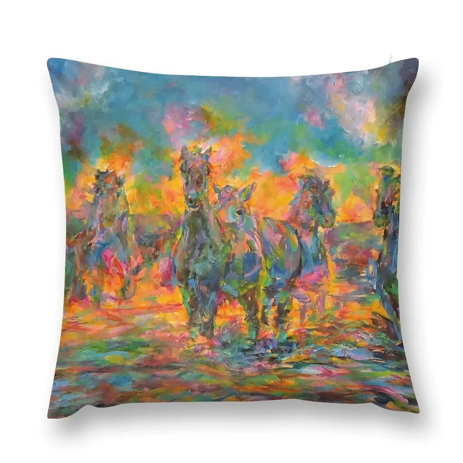 

Wild Horses (Ellipse) Throw Pillow Luxury Pillow Cover luxury decor pillow