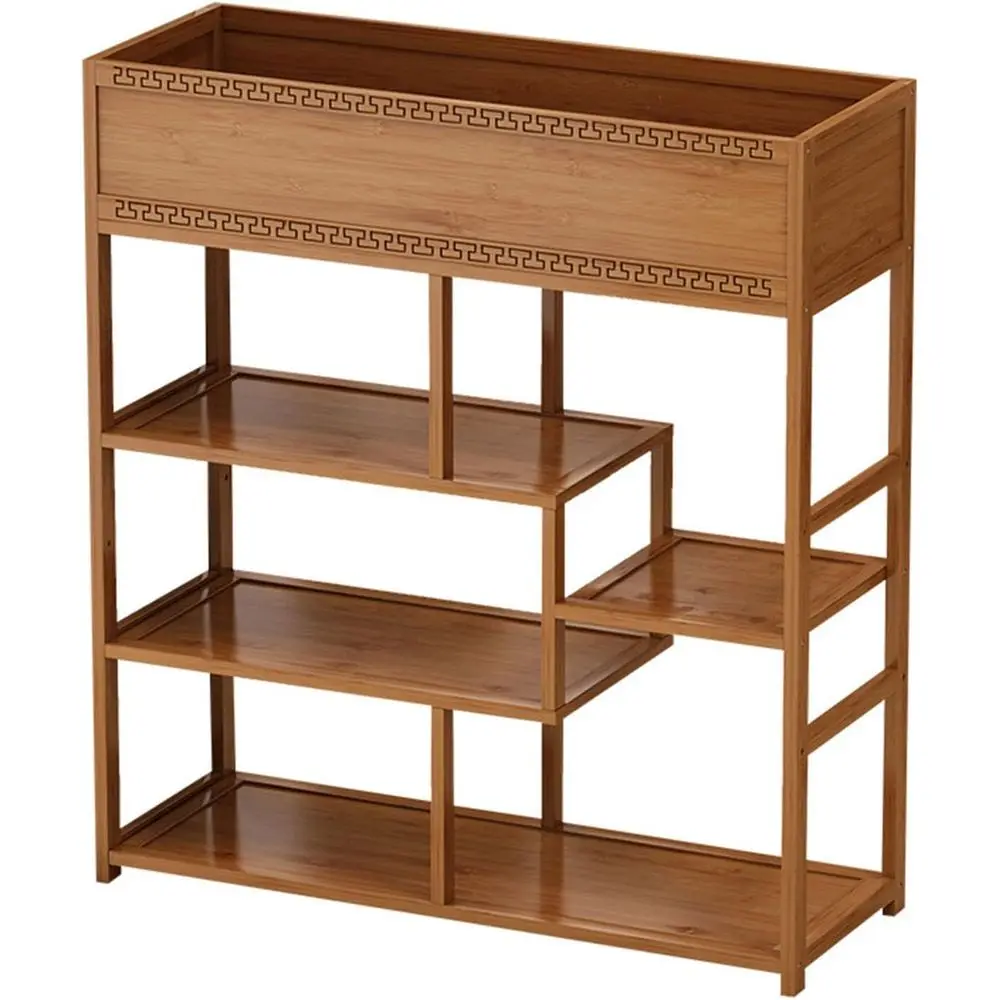 

5-Shelf Wooden Indoor/Outdoor Plant Stand for Multiple Plants - Ideal for Living Room, Balcony, Bedroom, and Garden - Pots Not I