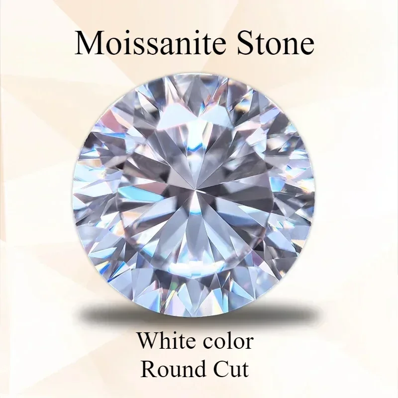 

Moissanite Stone Round Shape White Color Constellation Cut Charm Bead for DIY Jewelry Making bracelet Selectable GRA Certificate