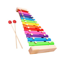 1 set Xylophone Toy Scales Musical Steel Wood Kids Xylophone Percussion Educational Toys Percussion Instrument Sound Clear