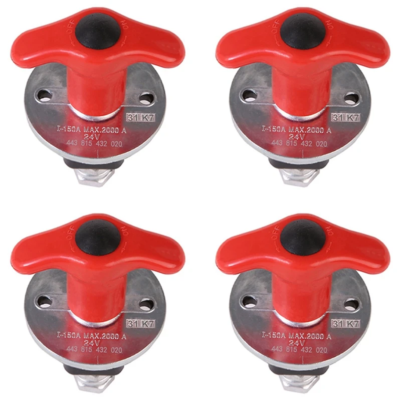 4X 150A-250A WH-A007 Battery Switch Battery Disconnect Kill Cut Off Switch For Car Boat Truck Battery Disconnect Switch