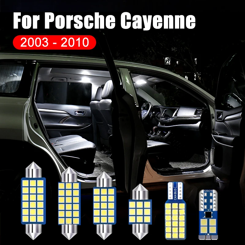 

17PCS Car LED Bulb Kit Interior Dome Reading Lamp Foot Light Door Trunk Lights For Porsche Cayenne 955 957 2003-2010 Accessories