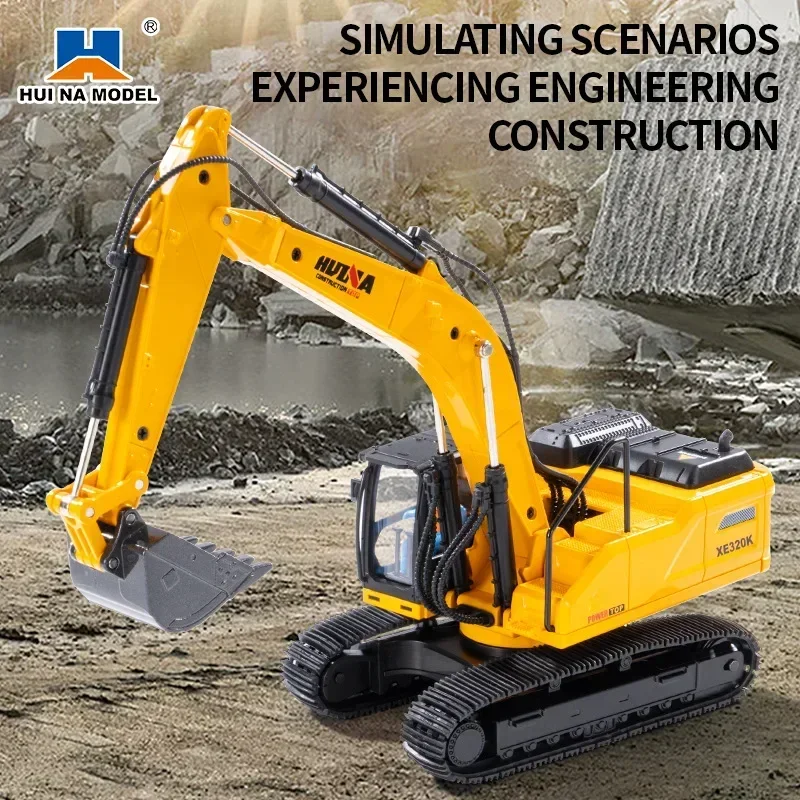 2024 Static Dump Excavator Dump Truck Loader Crusher Simulation Engineering Car 1:35 Children Toys Display Wholesale Gifts