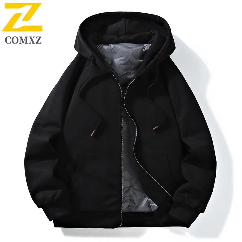 

COMXZ Windproof Parker Coat Versatile Hooded Waterproof Snow Padded Jacket 2025 Adventure Handsome Puffer Jacket Men's Clothing