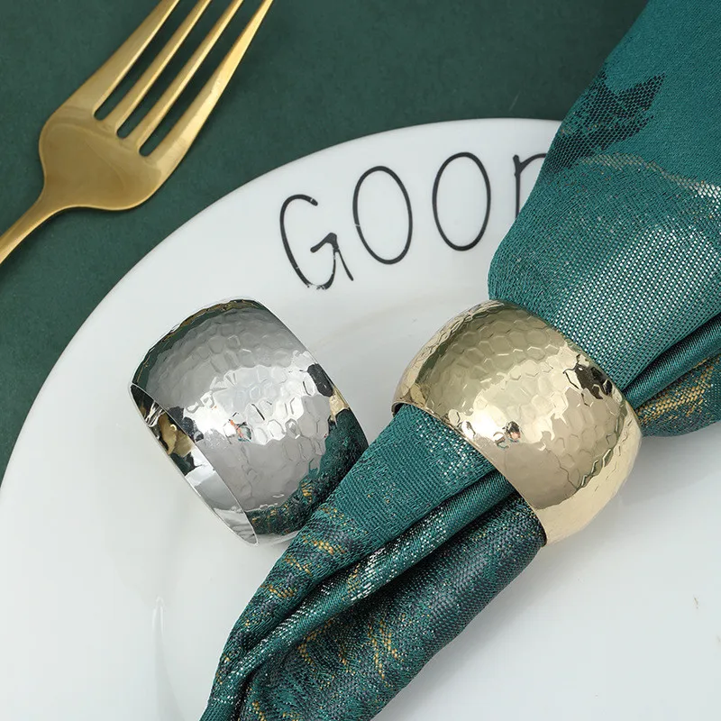 4pcs Gold Napkin Ring For Wedding Birthday Party Dinning Table Decoration Napkin Holder Christmas Thanksgiving Party Supplies